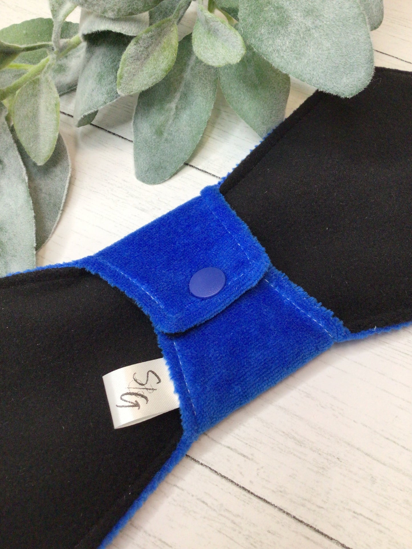 Royal blue cotton velour cloth pads (made to order)