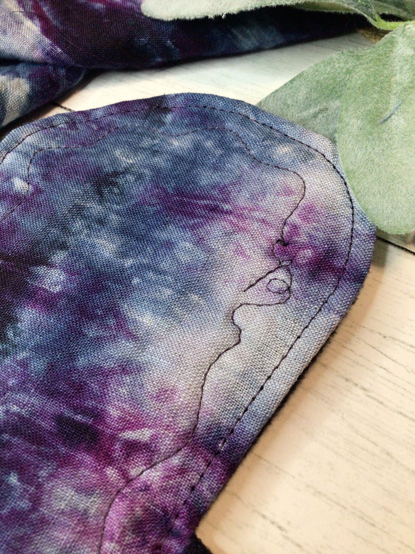 Hand dyed Natural Linen reusable pads (customized) made to order