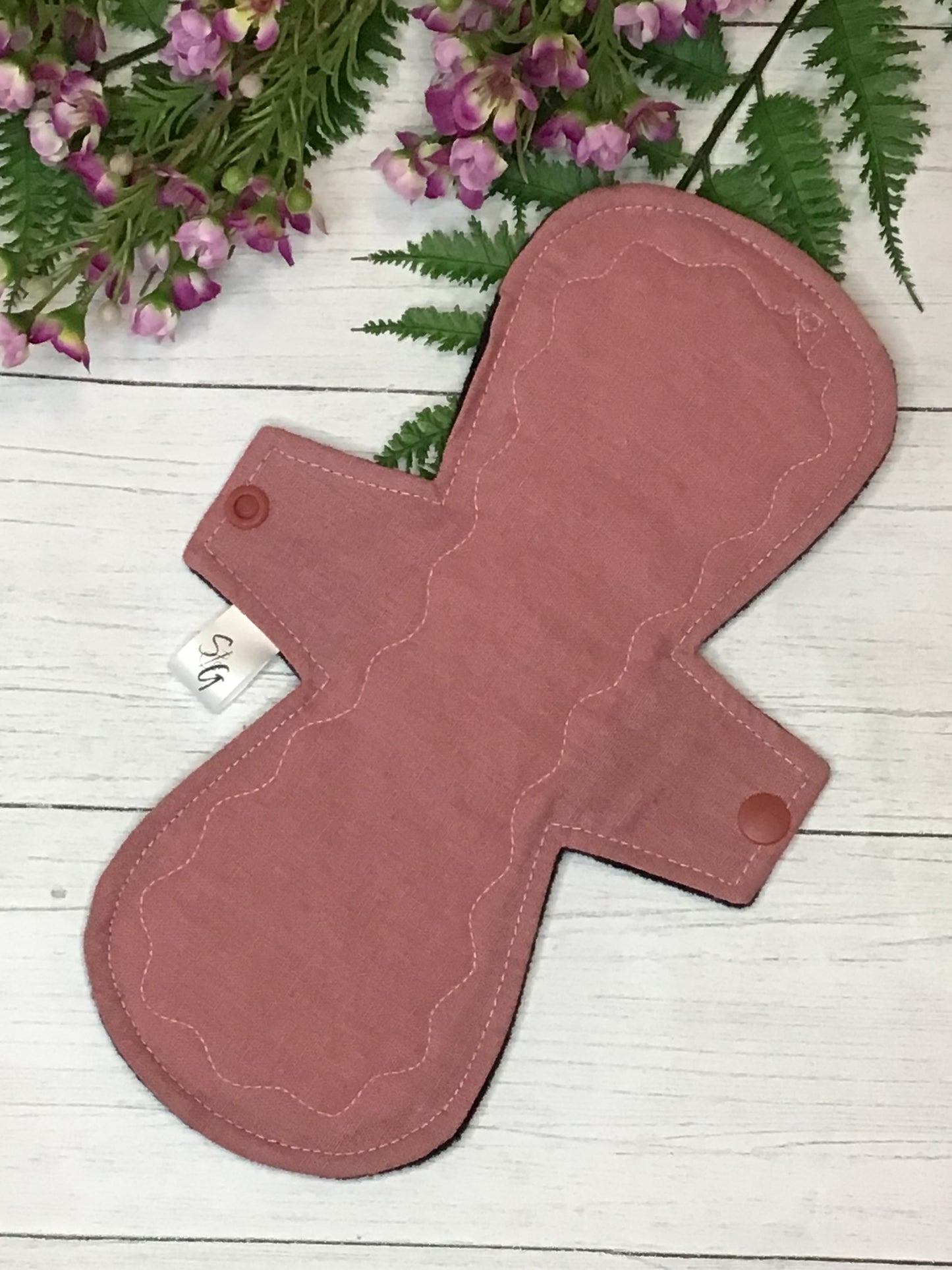 Organic Linen Dusty Pink top stitched reusable cloth pads -customized- made to order