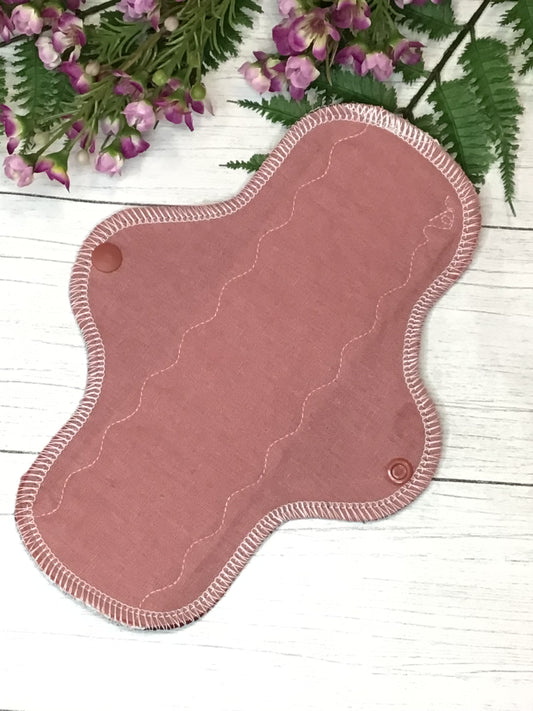 Organic Linen Dusty Pink wrap wing reusable cloth pads -customized- made to order