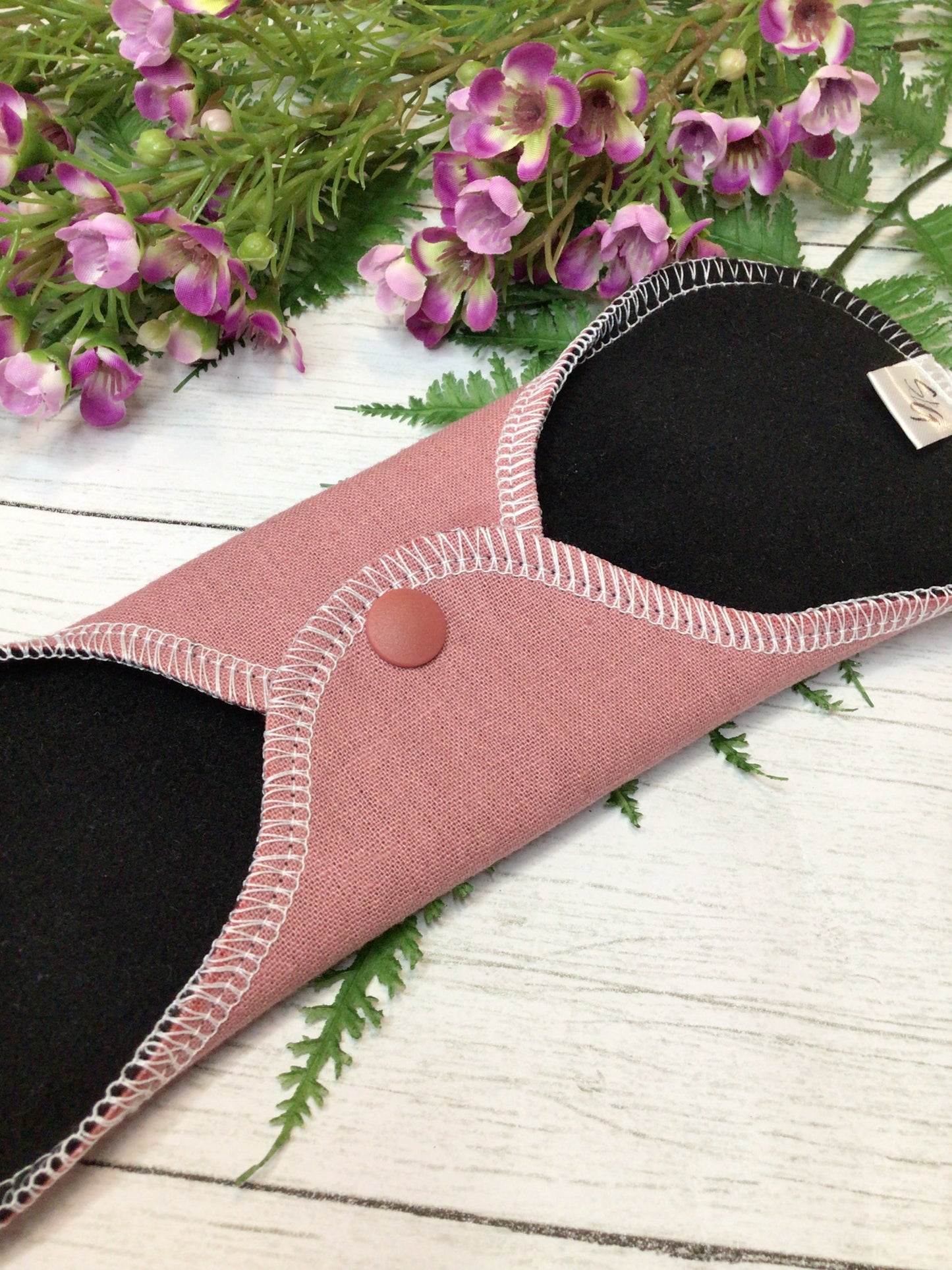 Organic Linen Dusty Pink wrap wing reusable cloth pads -customized- made to order