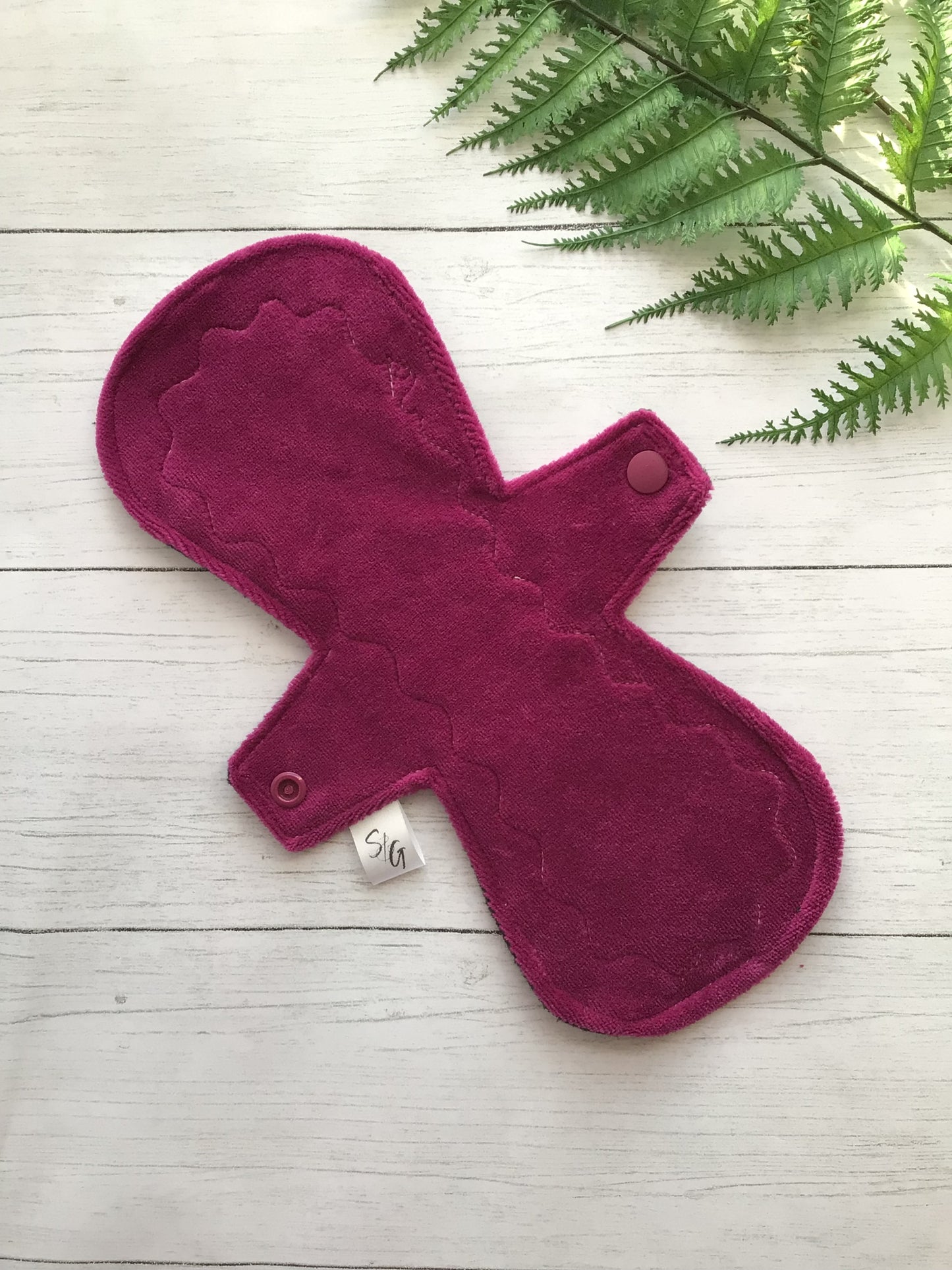 Raspberry cotton velour cloth pads (made to order)