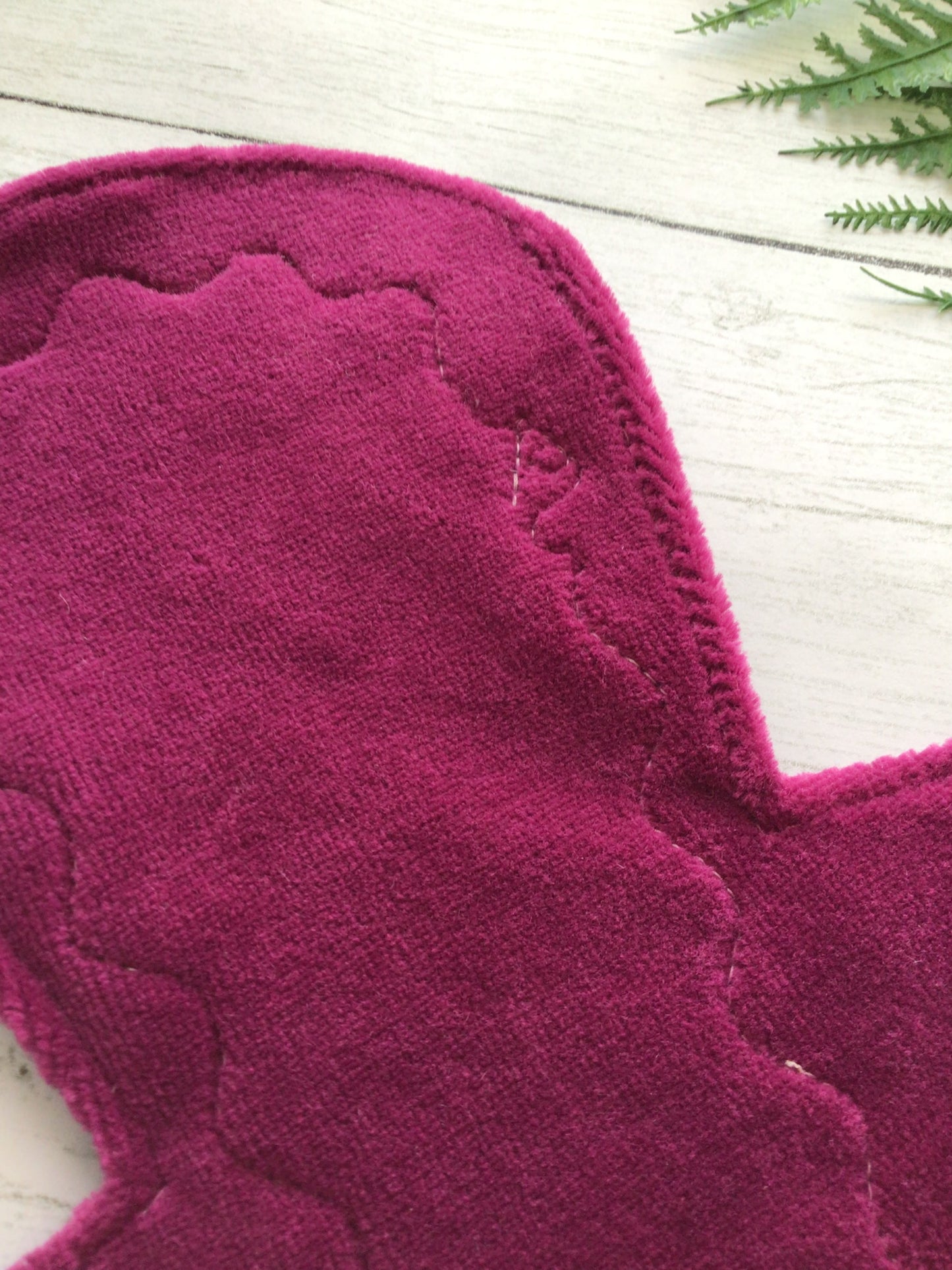 Raspberry cotton velour cloth pads (made to order)