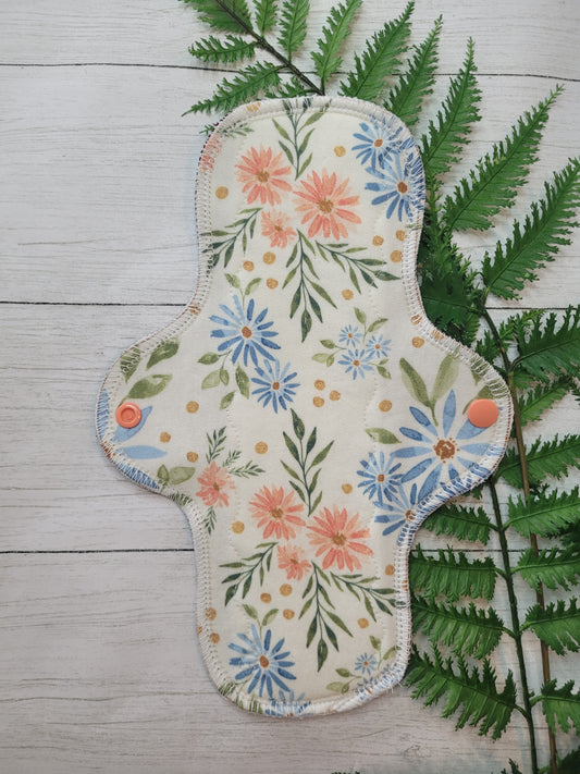 Daisy Girl Organic cotton interlock cloth pads (made to order) *Wrap wing pad shape