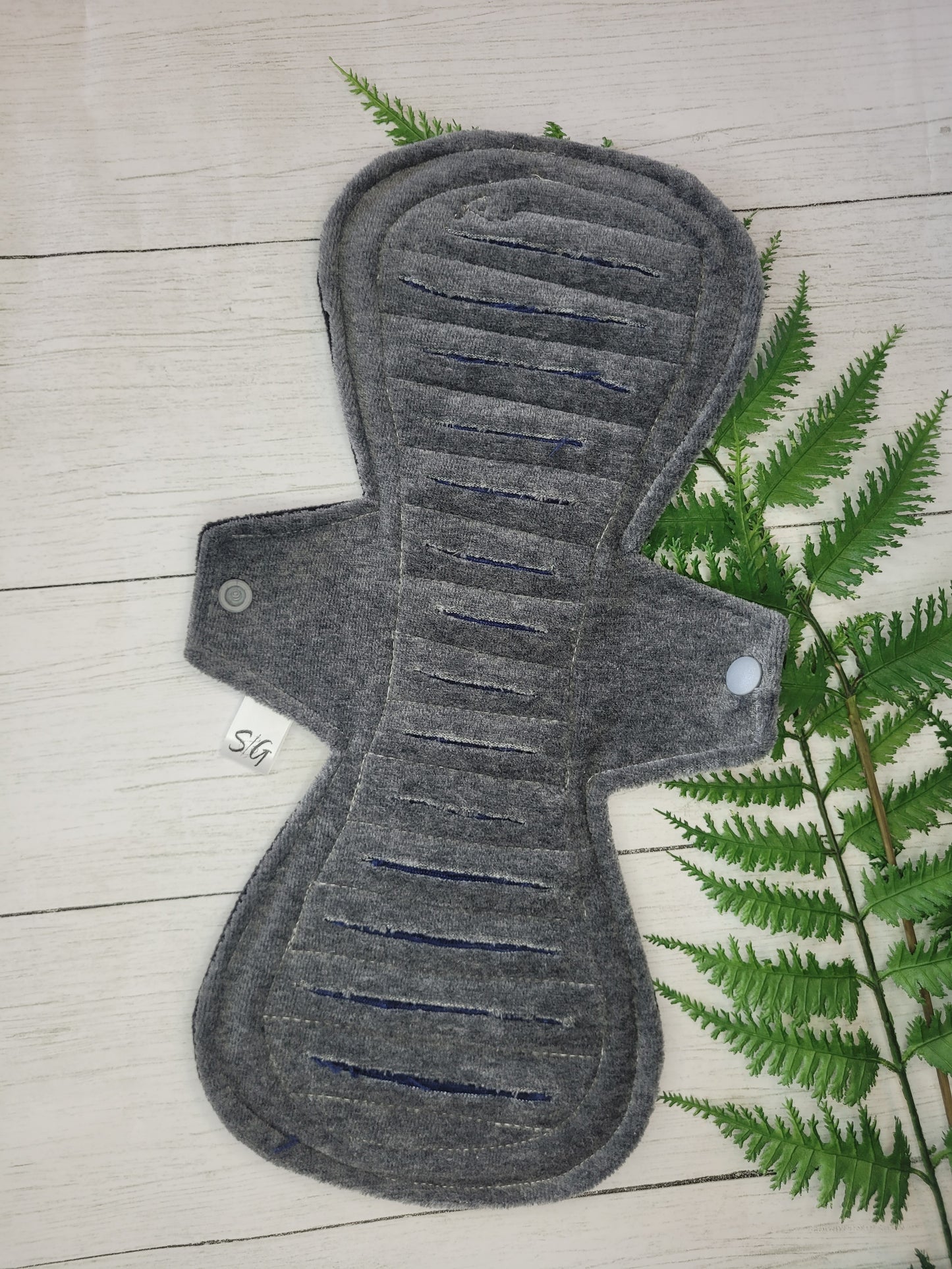 Gray sparkle cotton velour gusher pad (made to order)