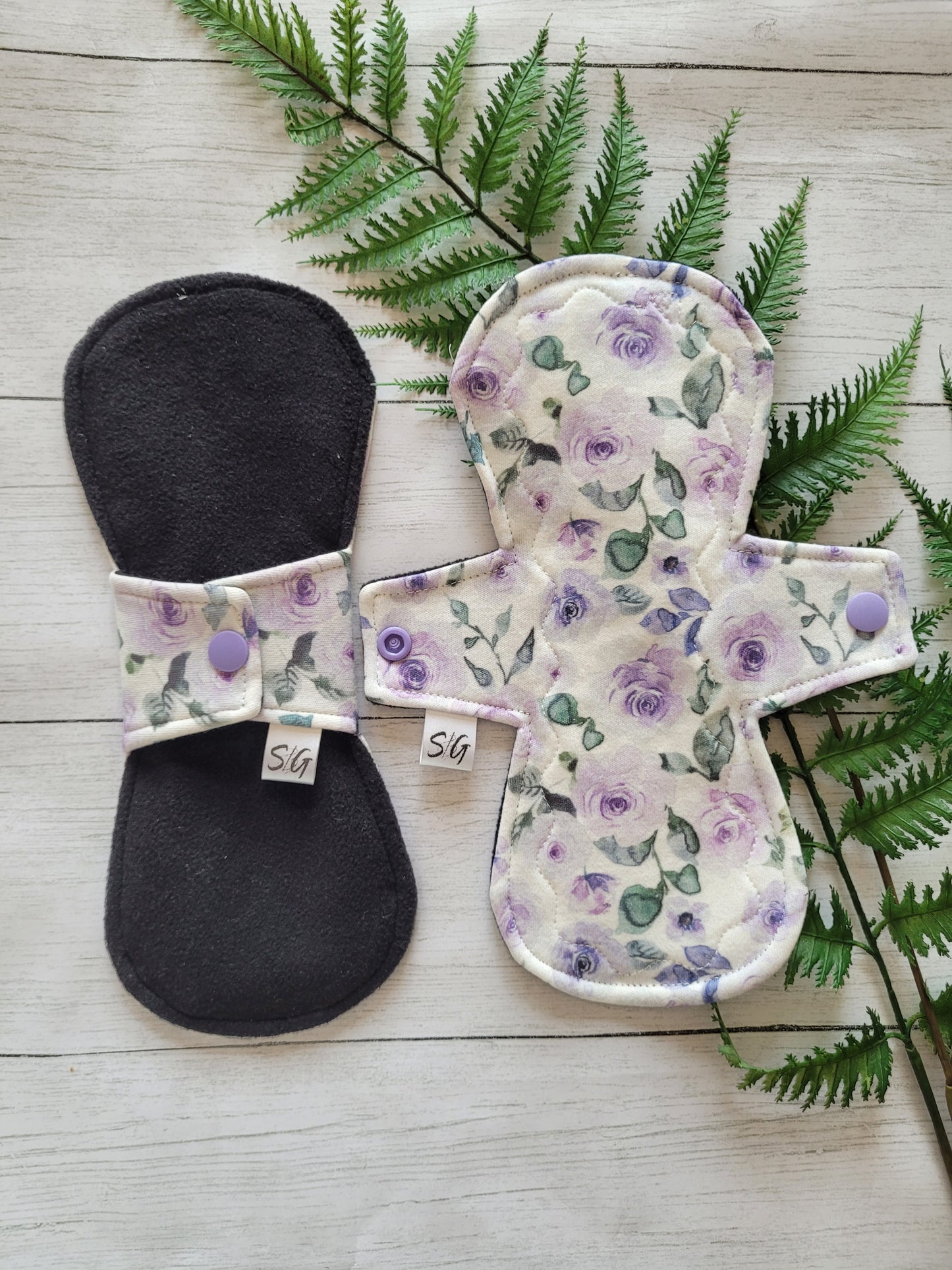 Organic cotton Purple watercolor (made to order) *Round top stitched