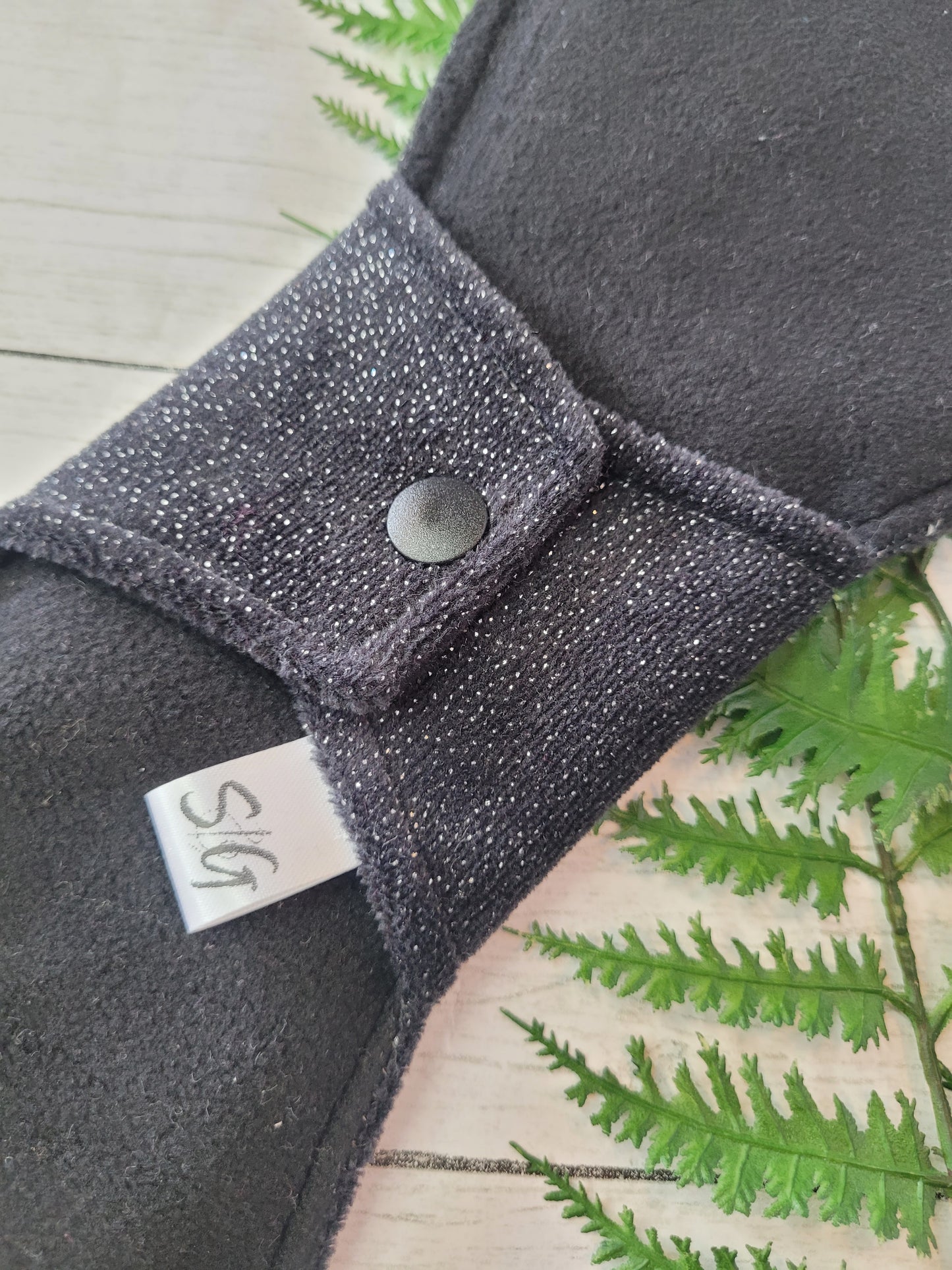 Gray sparkle cotton velour gusher pad (made to order)