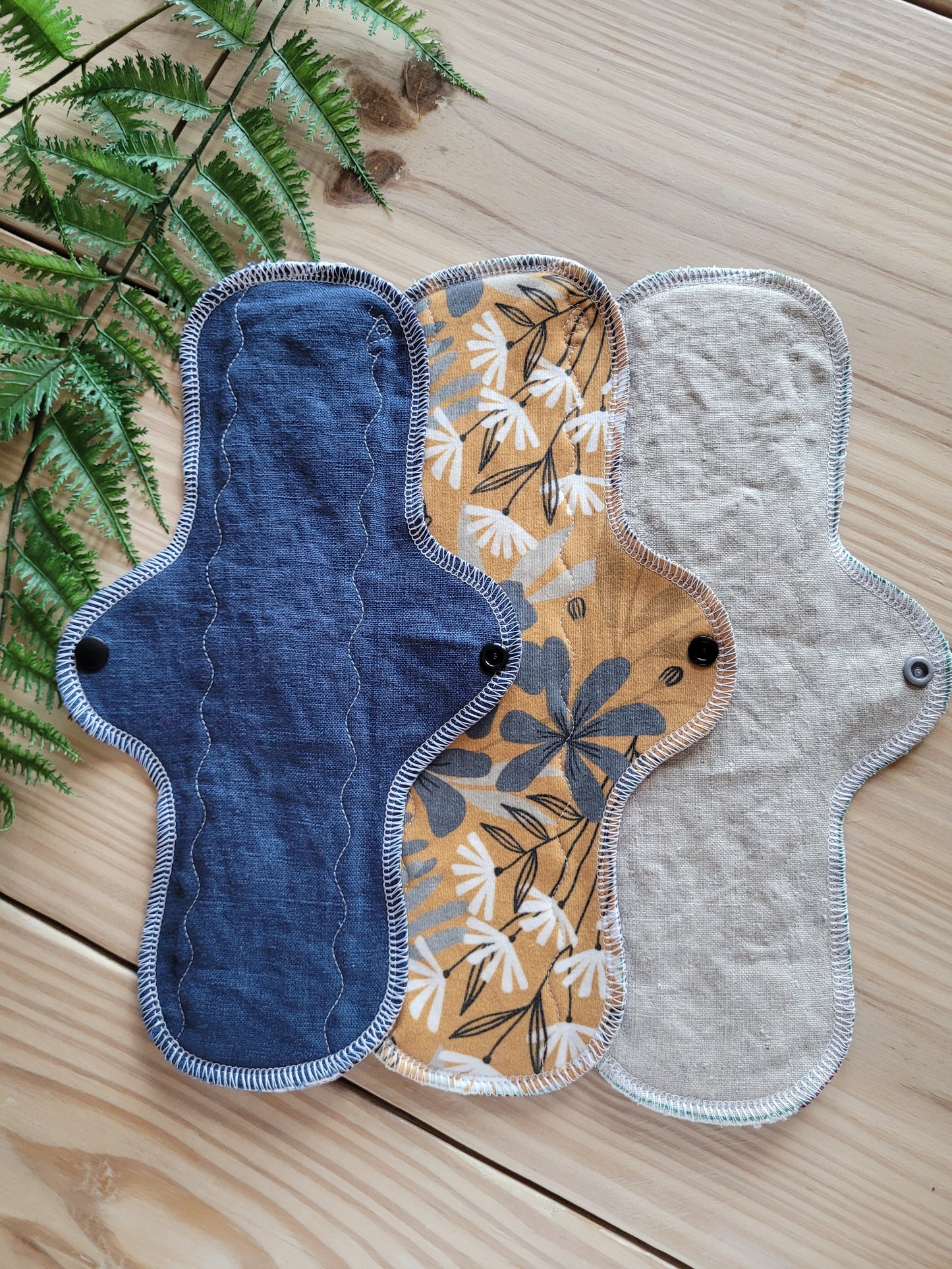 12" heavy pad set in Linen and Organic Cotton (set of 3) see description