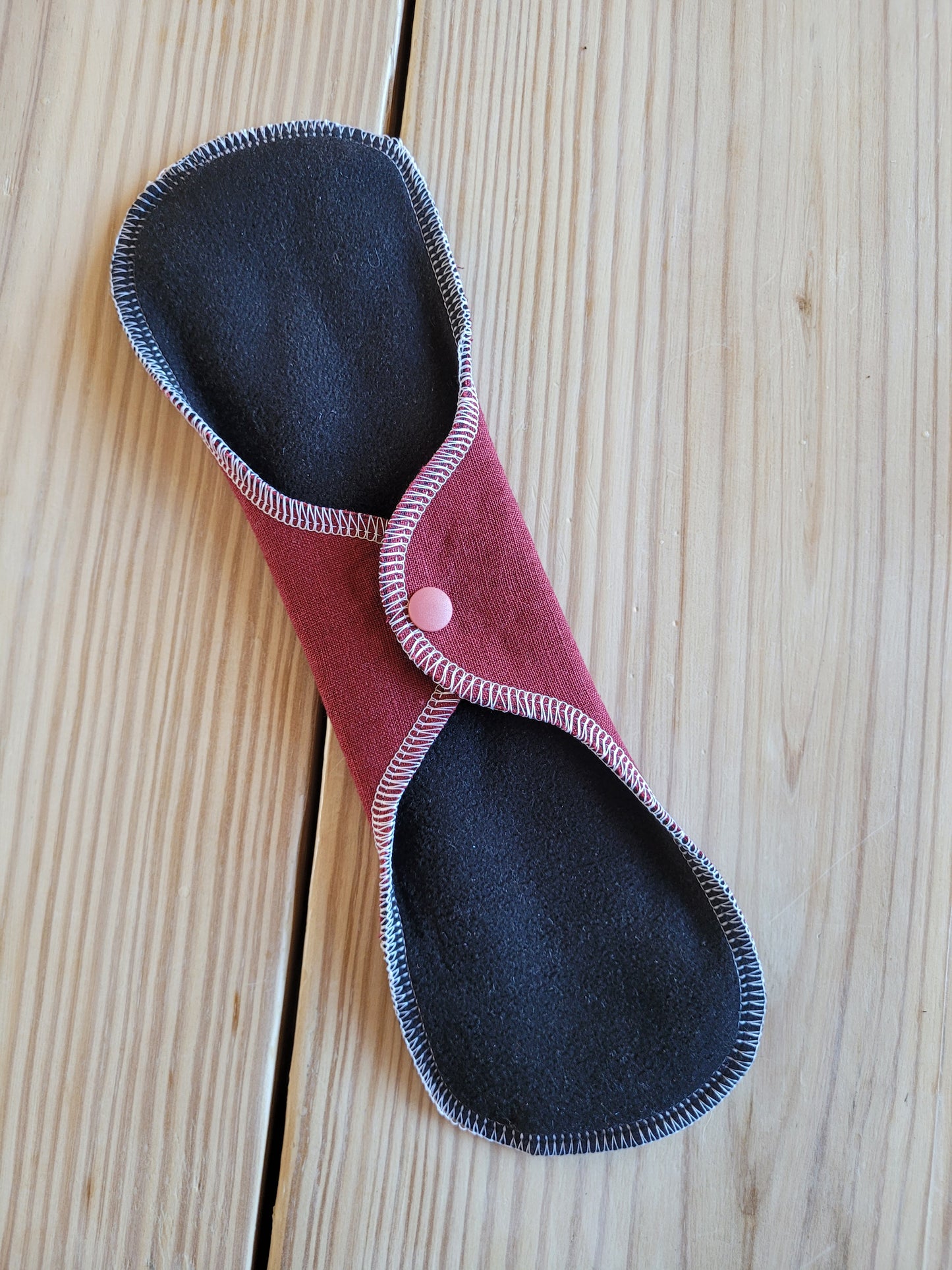 Ripe Tomatoe Red Linen (Serged edge wrap wing style) reusable cloth pads -customized- made to order