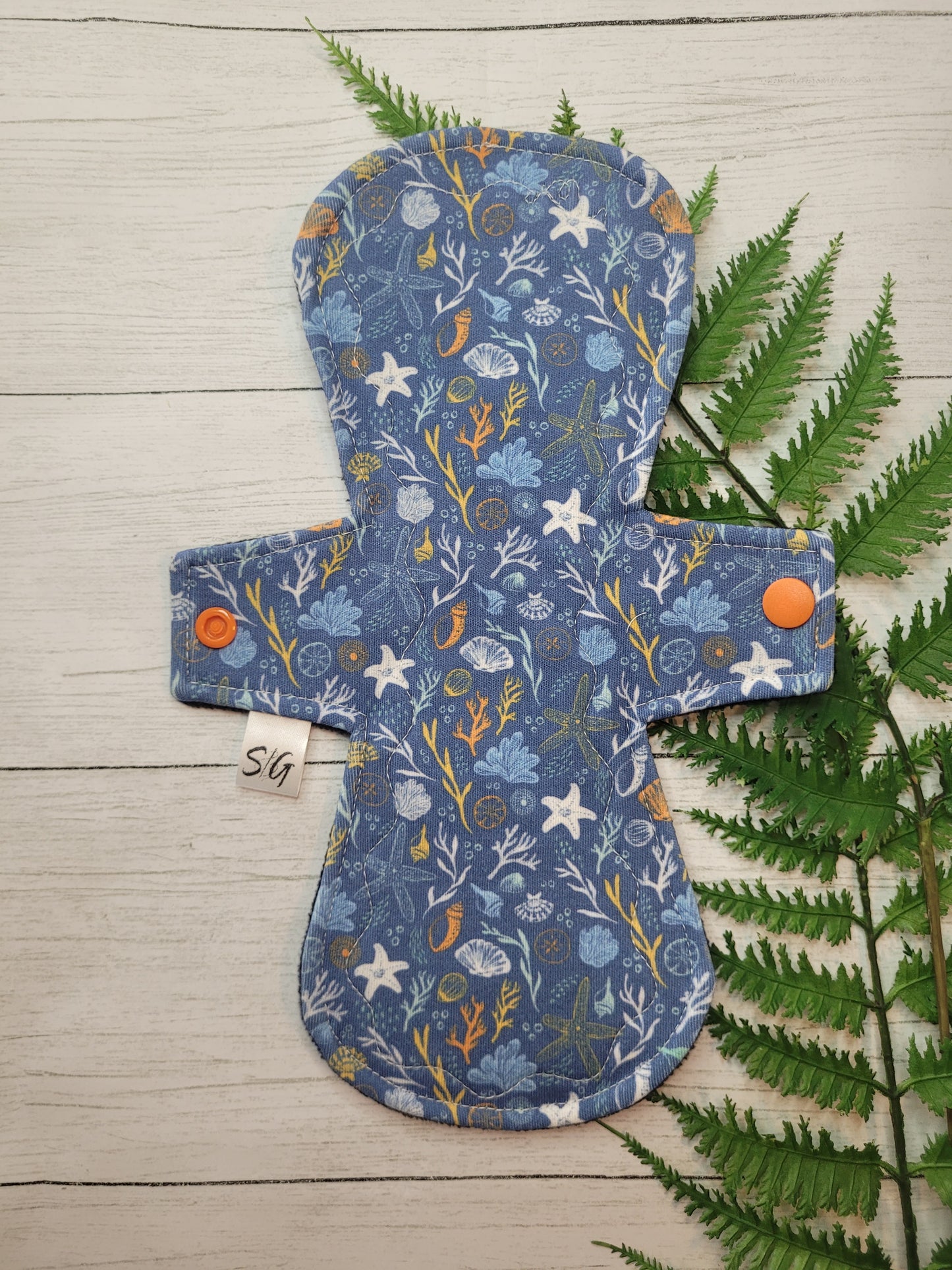 Organic cotton Ocean treasure (made to order) *Round top stitched