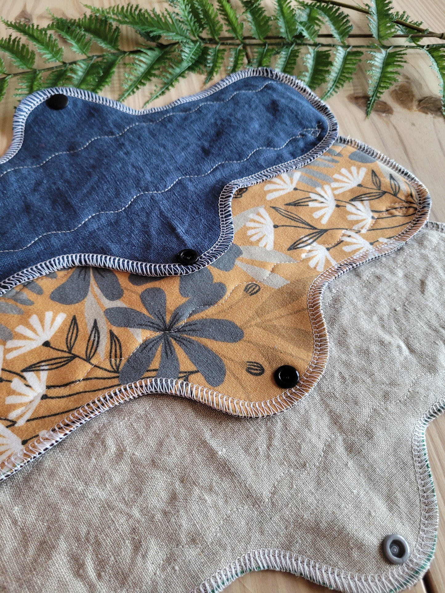 12" heavy pad set in Linen and Organic Cotton (set of 3) see description