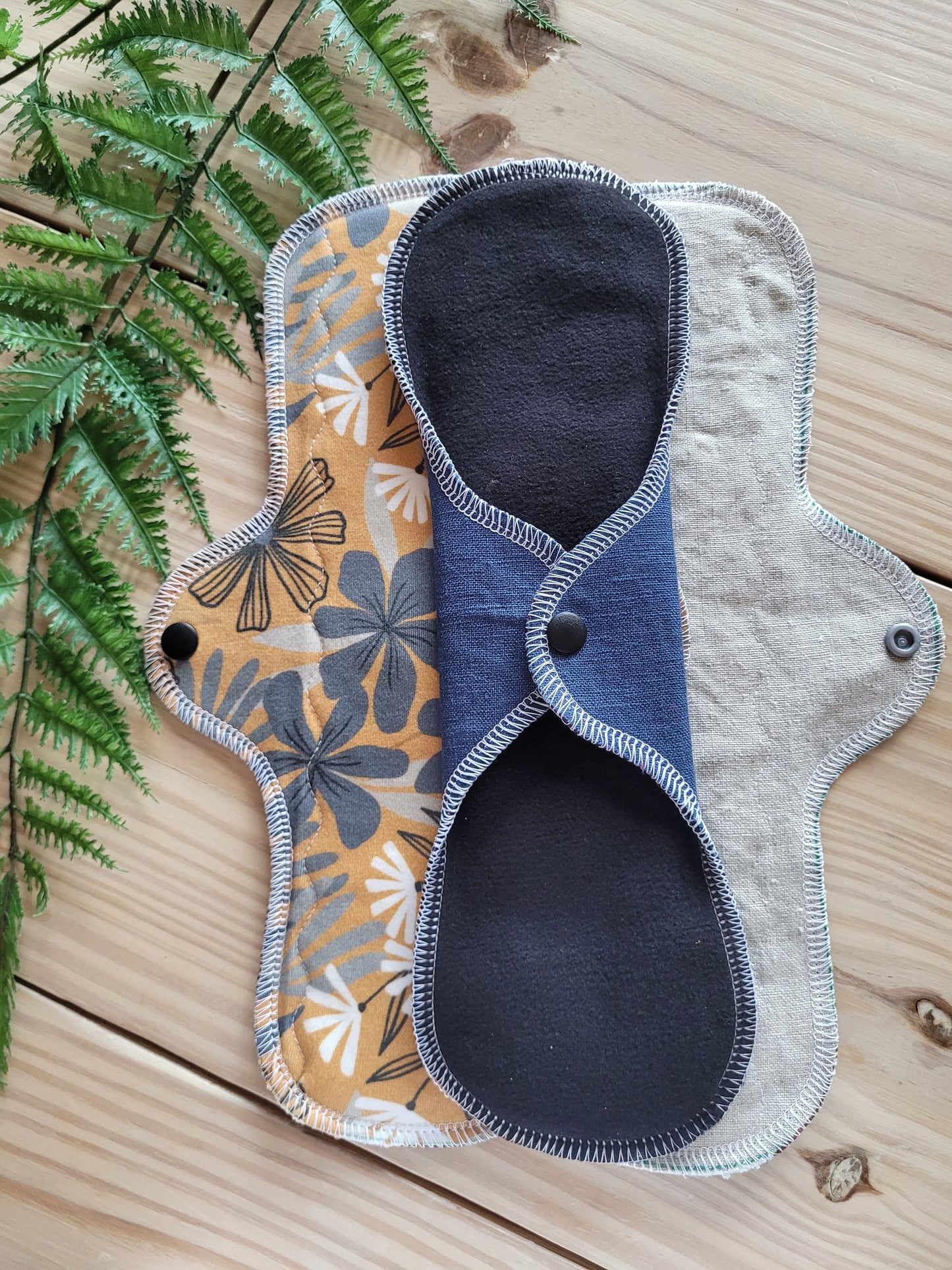 12" heavy pad set in Linen and Organic Cotton (set of 3) see description