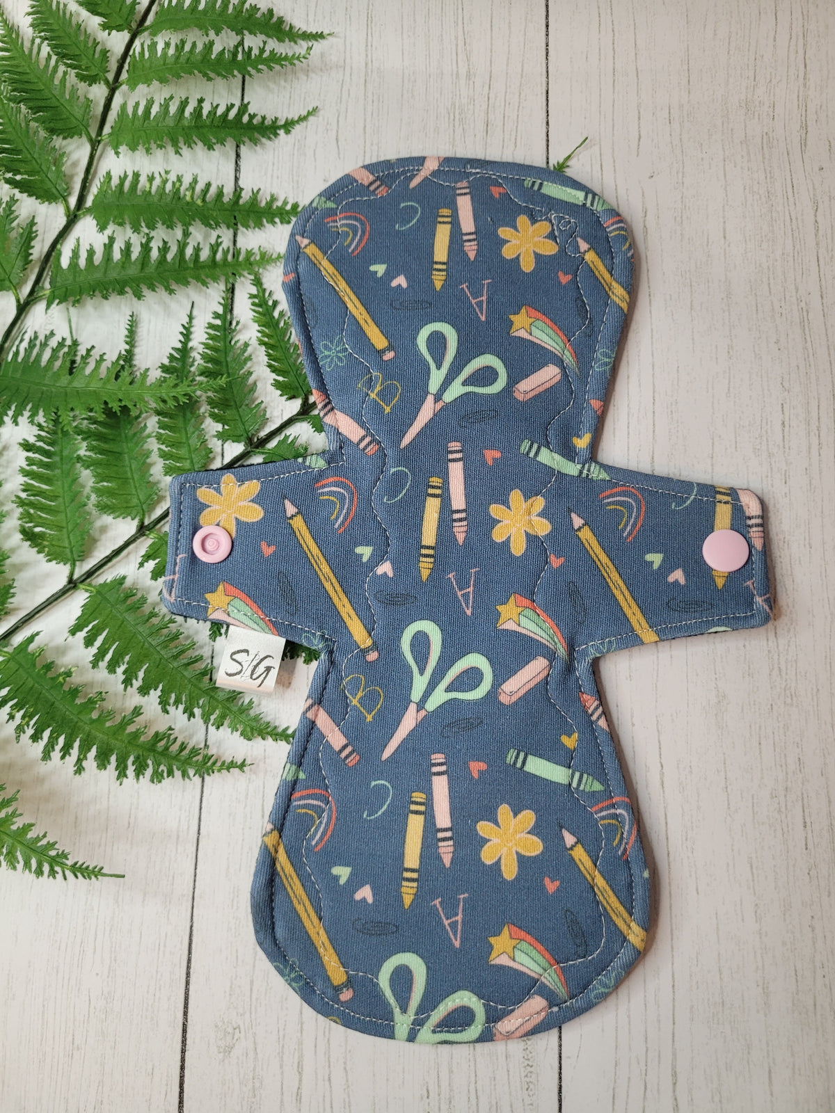 Organic cotton Craft Time (made to order) *Round top stitched