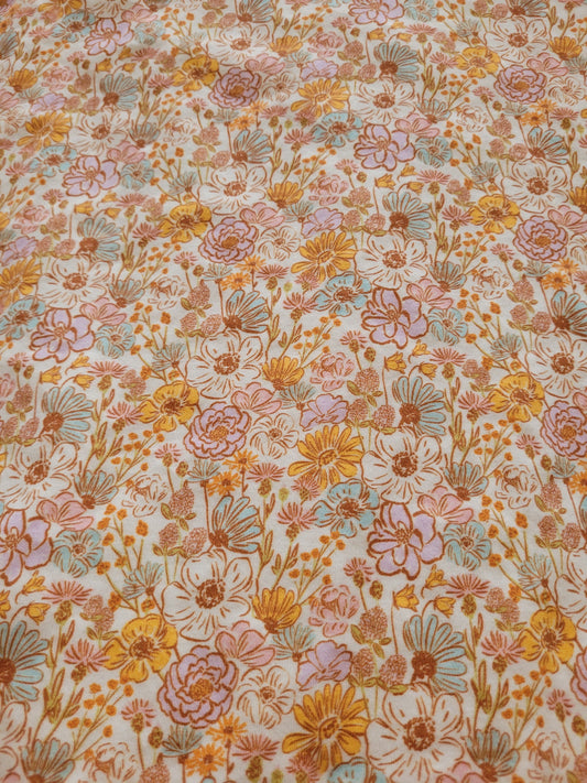 Garden bouquet Organic cotton interlock cloth pads (made to order) *Wrap wing pad shape
