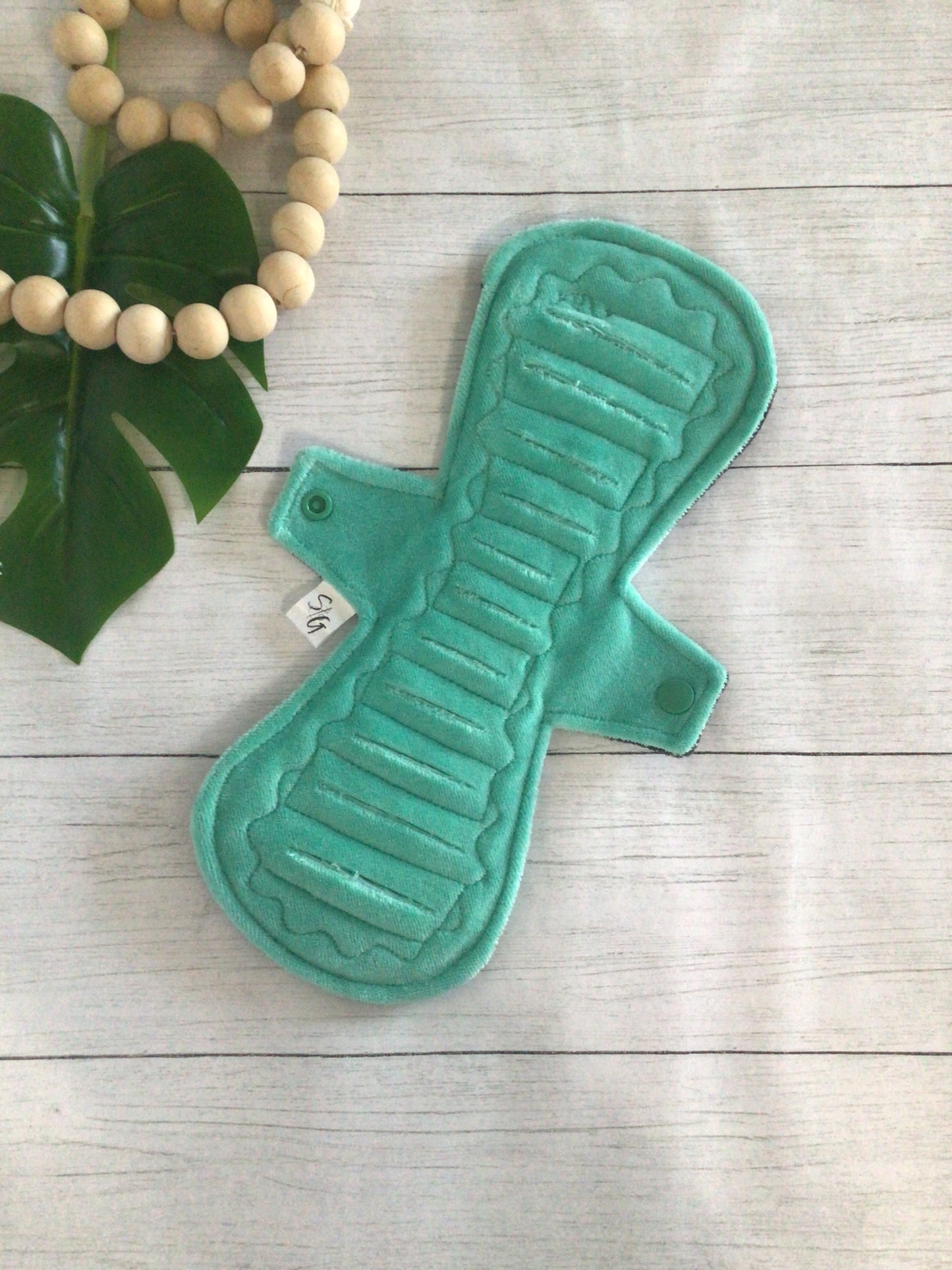 Mermaid green cotton velour gusher pad (made to order)