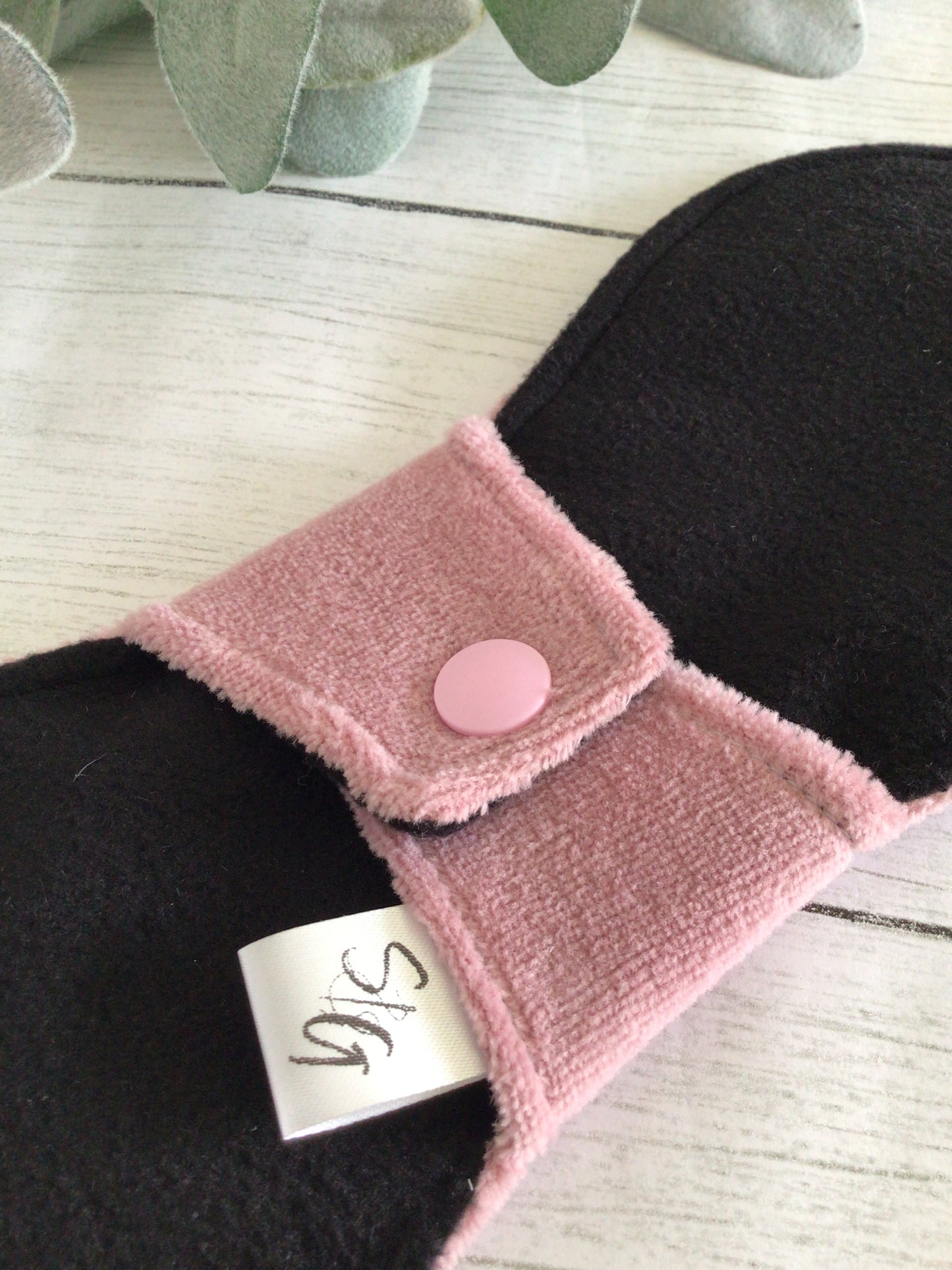 Dusty rose cotton velour cloth pads (made to order)