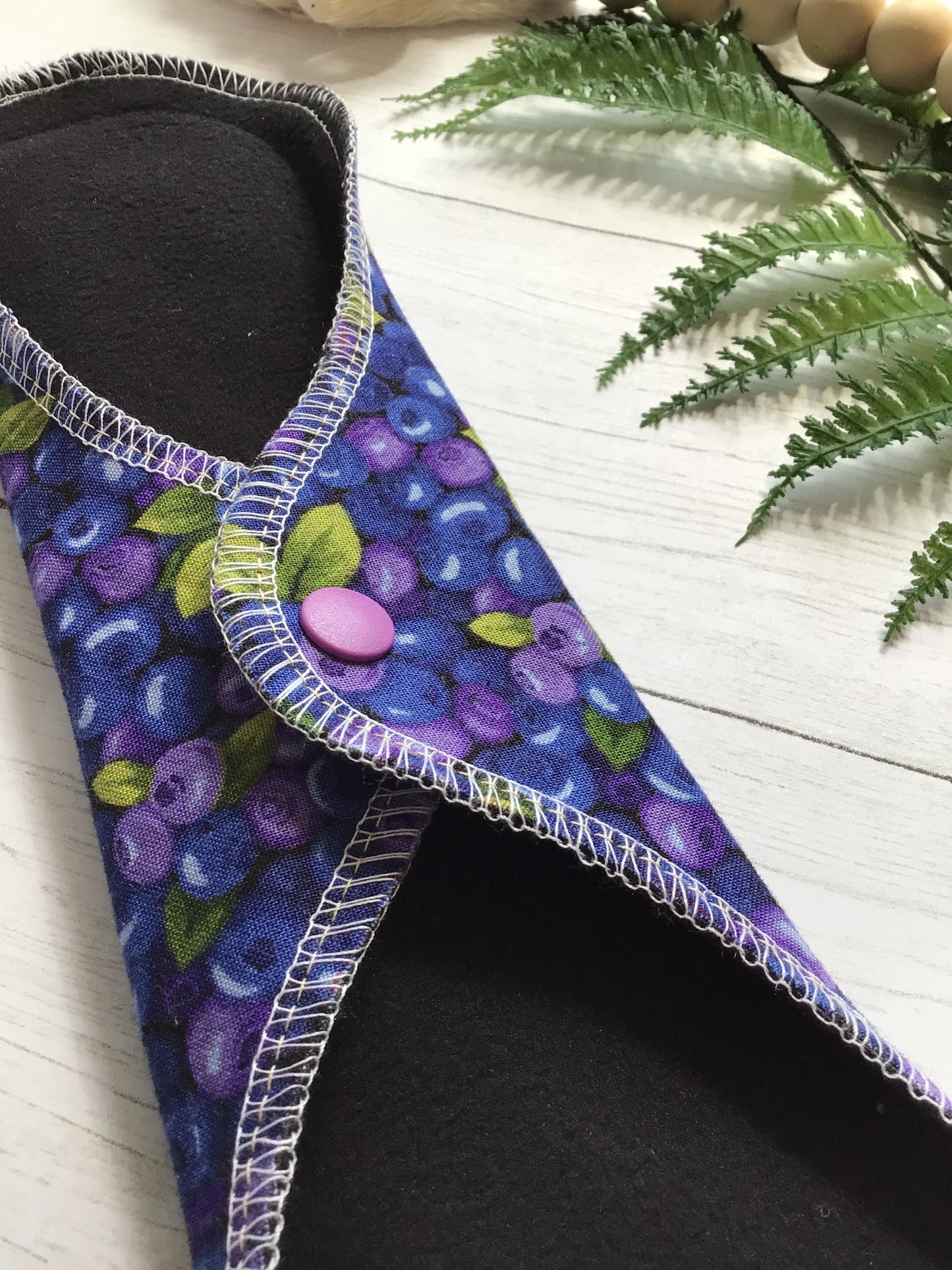 Blueberries Cotton velour wrap wing cloth pads (Made to order)