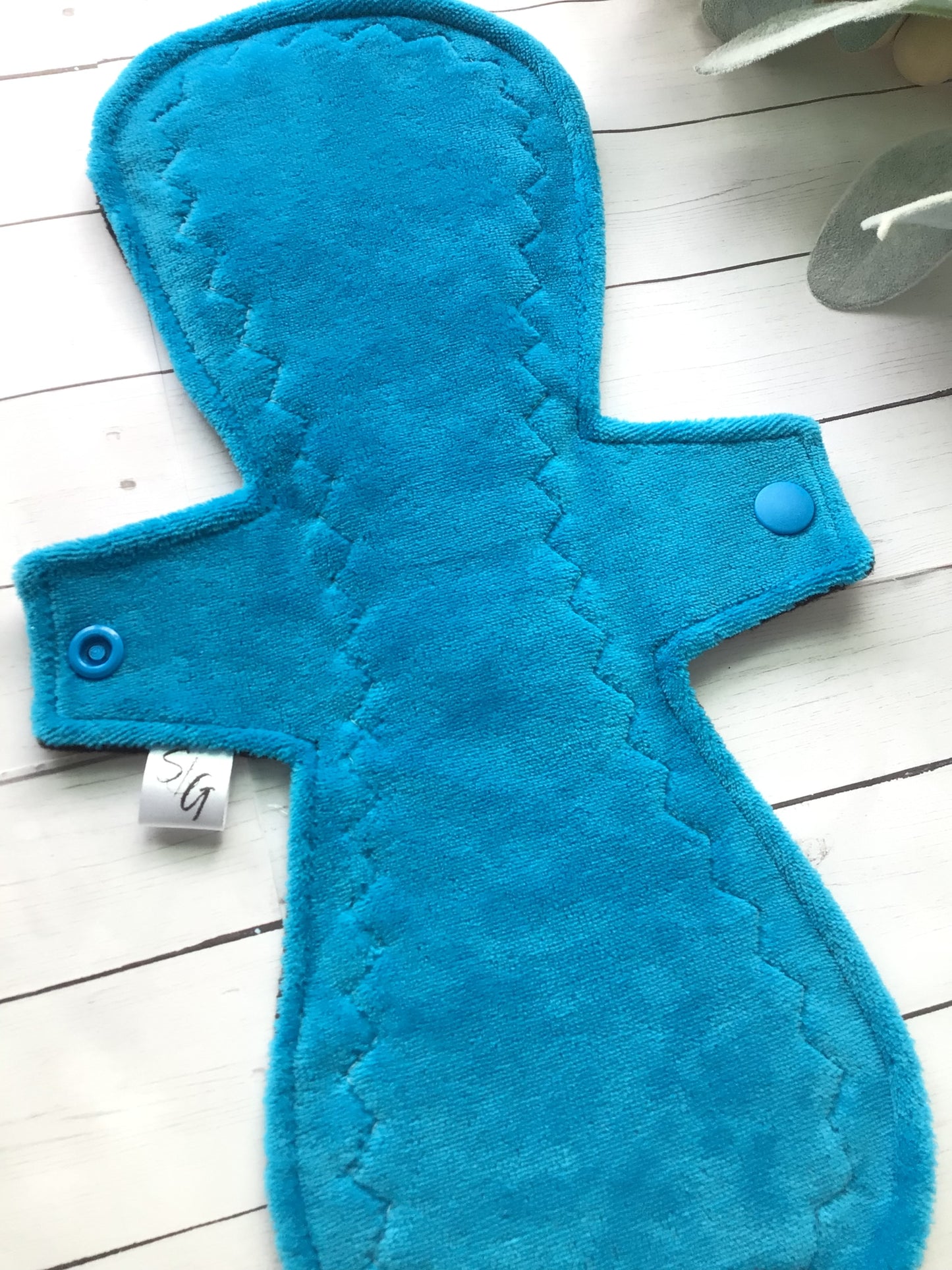 Turquoise cotton velour cloth pads (made to order)