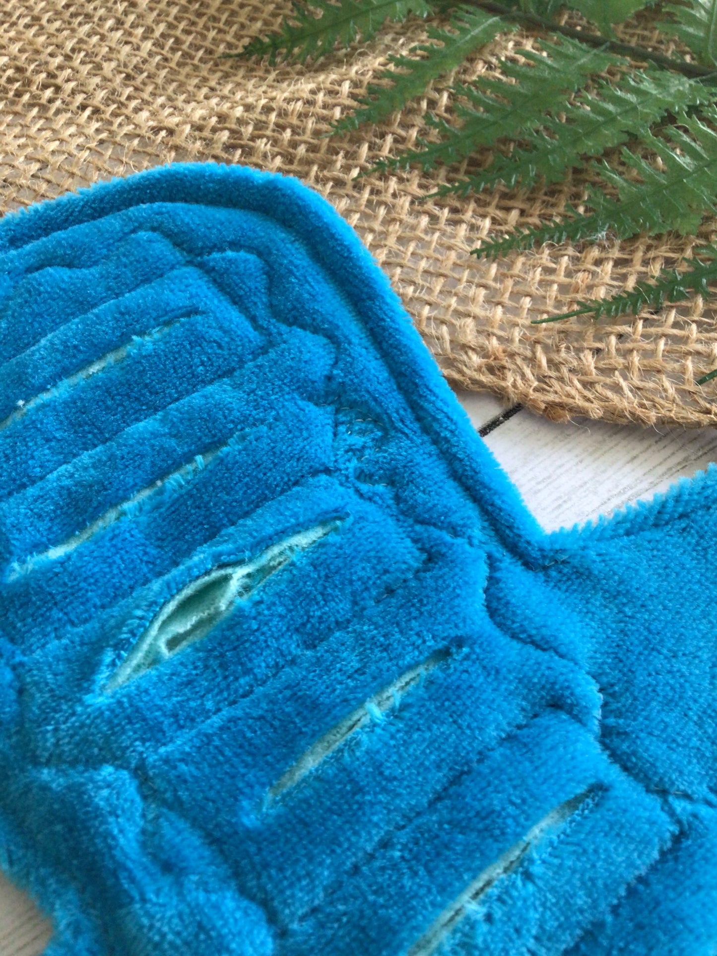 Turquoise cotton velour gusher pad (made to order)