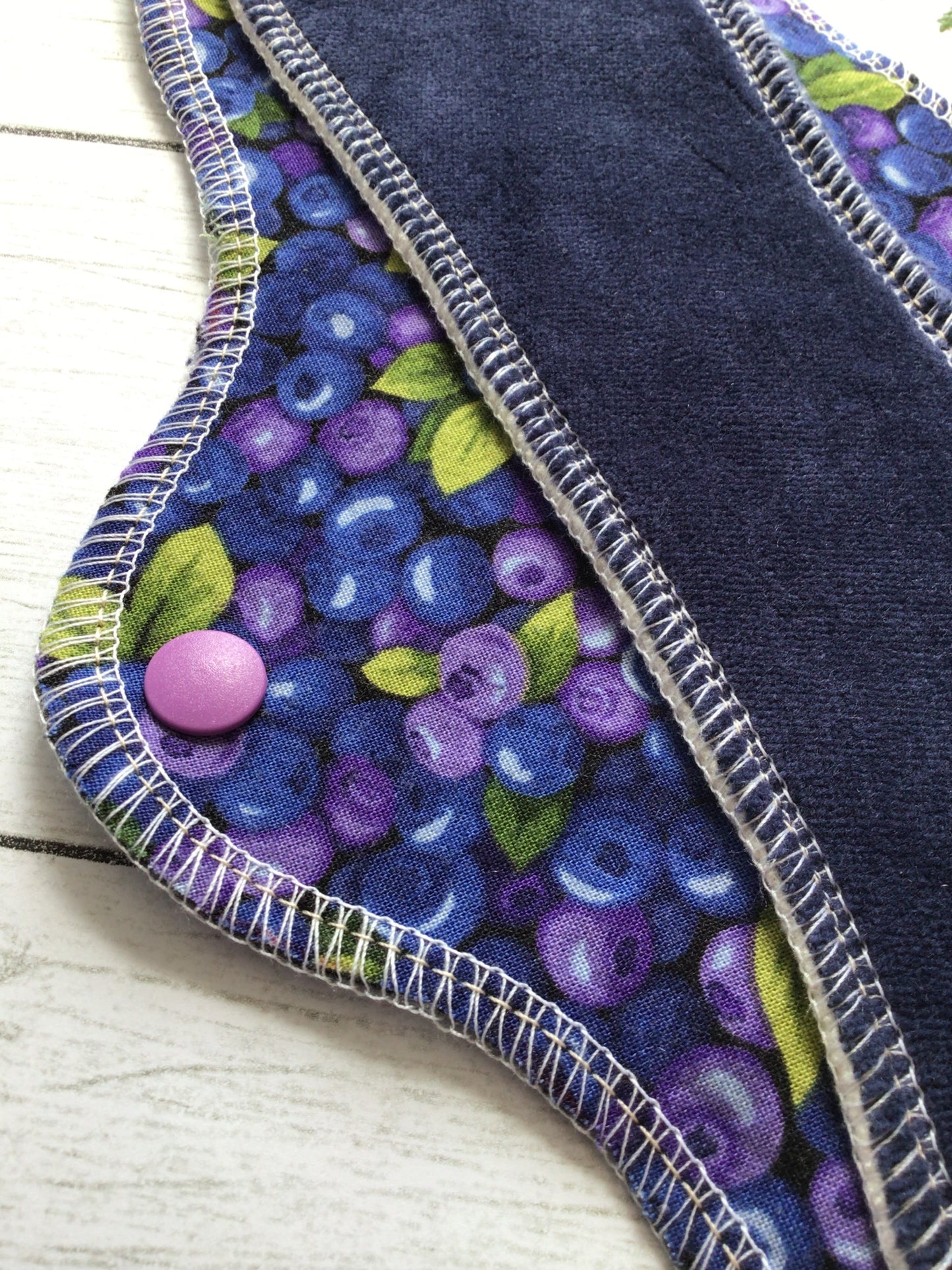 Blueberries Cotton velour wrap wing cloth pads (Made to order)