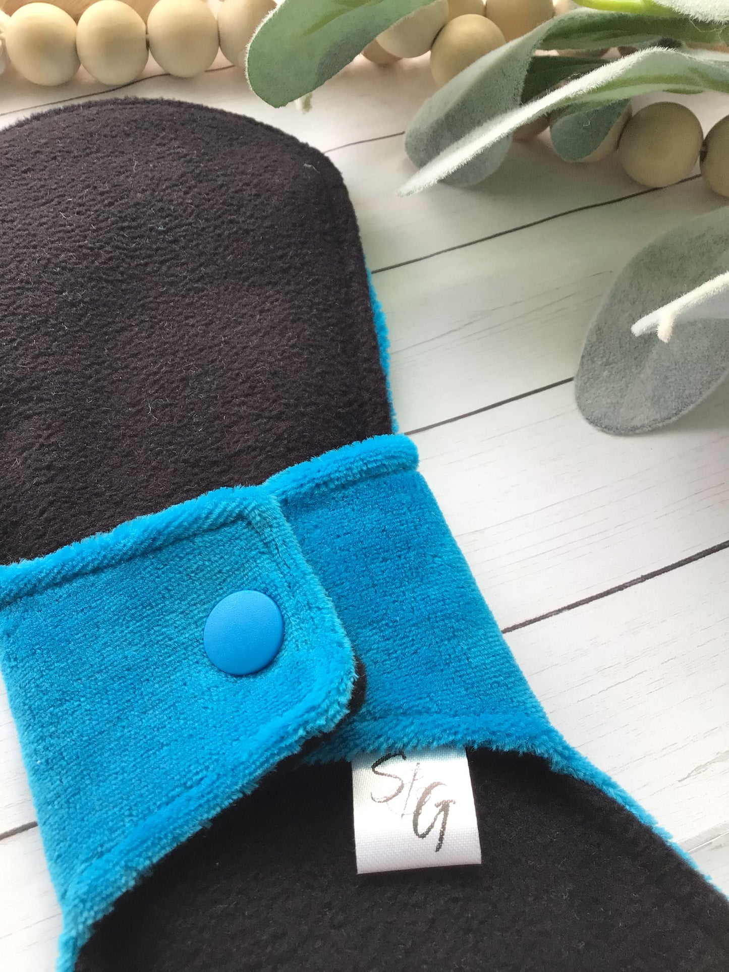 Turquoise cotton velour cloth pads (made to order)