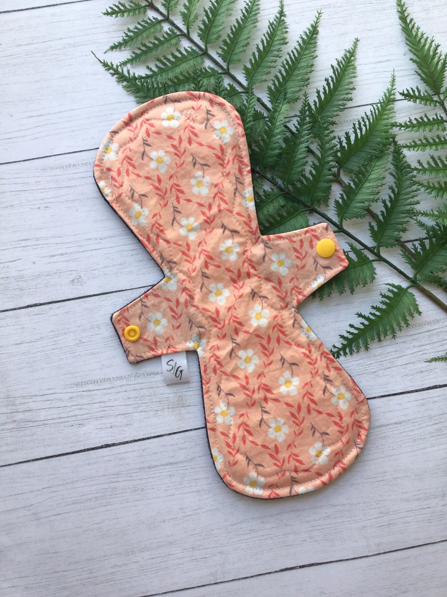 Coral floral cotton print cloth pads (Made to order)