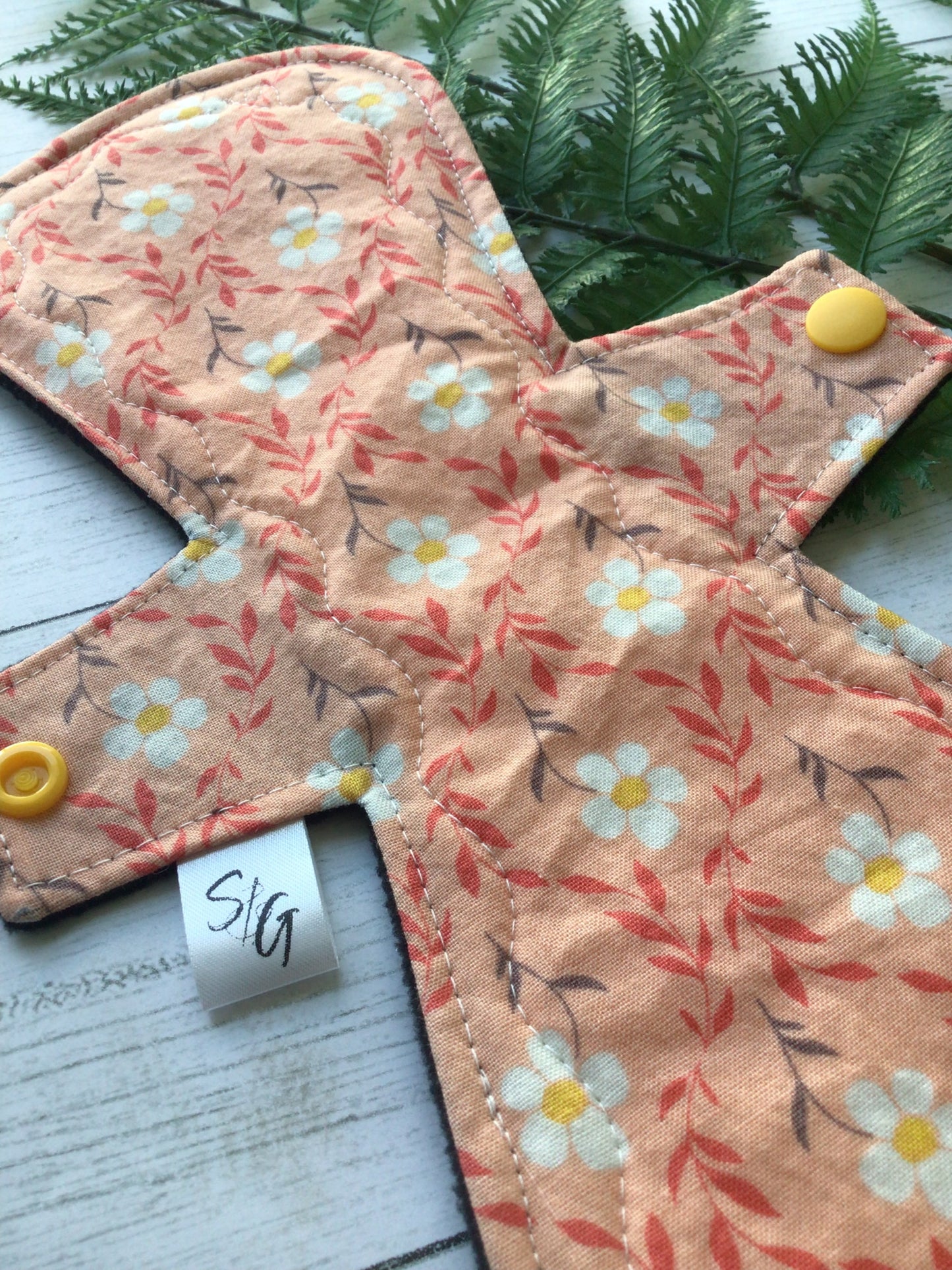 Coral floral cotton print cloth pads (Made to order)