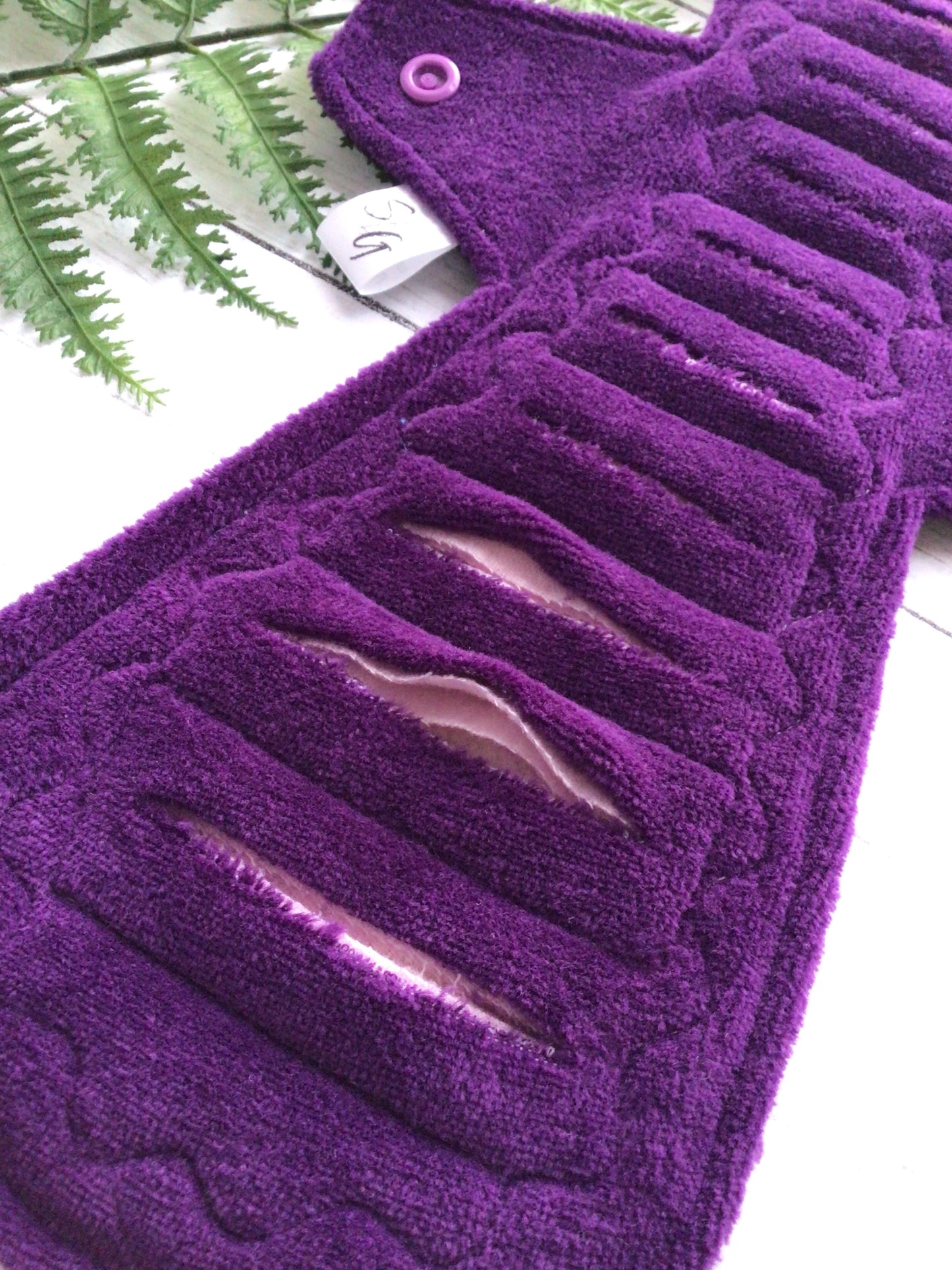 Petunia purple cotton velour gusher pad (made to order)