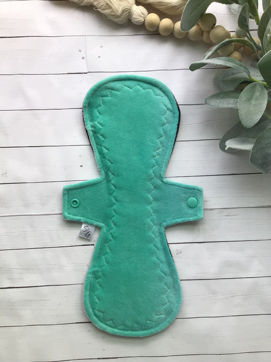 Mermaid green cotton velour cloth pads (made to order)