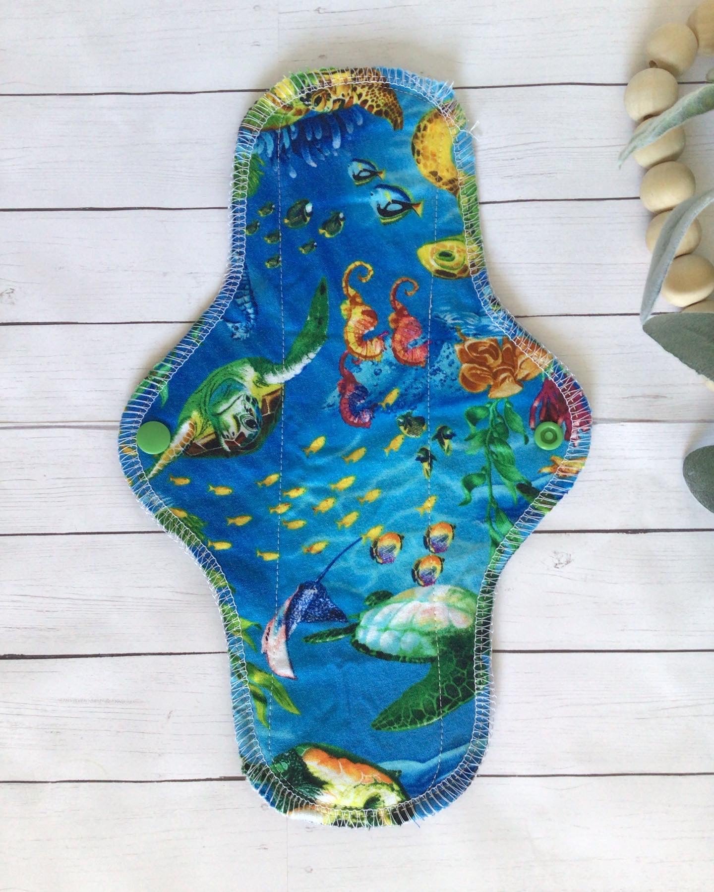 Sea creatures cotton print wrap wing cloth pads (Made to order)