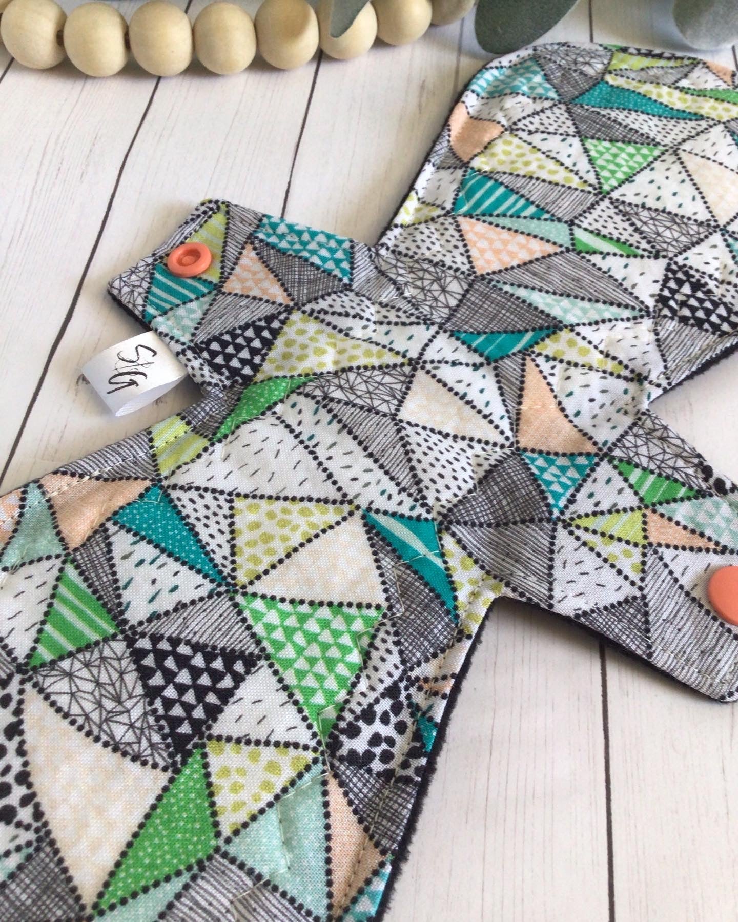 Geometric cotton print cloth pads (Made to order)